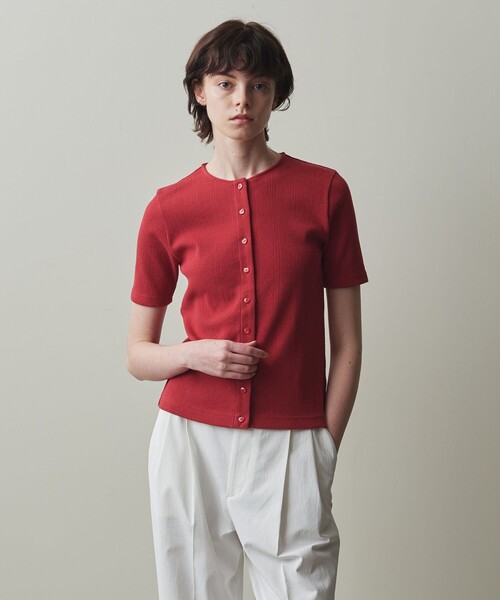 Steven Alan（スティーブンアラン）の「＜Steven Alan＞パターンメッシュ カーディガン（カーディガン/ボレロ・レディース・レッド/オフホワイト/ブラック・FREE）」の3枚目の写真