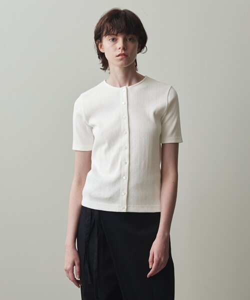 Steven Alan（スティーブンアラン）の「＜Steven Alan＞パターンメッシュ カーディガン（カーディガン/ボレロ・レディース・レッド/オフホワイト/ブラック・FREE）」の2枚目の写真