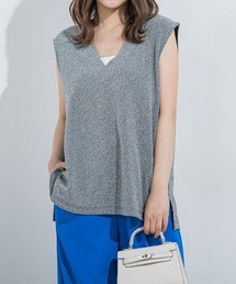 VICKY | 【セットアップ対応】ラメVタンクトップ≪手洗い可能≫(タンクトップ)