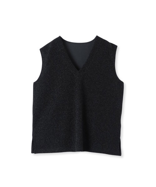 VICKY（ビッキー）の「【セットアップ対応】ラメVタンクトップ≪手洗い可能≫（タンクトップ・レディース・ブラック/シルバー系その他・M）」の7枚目の写真
