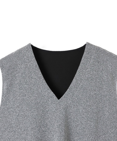 VICKY（ビッキー）の「【セットアップ対応】ラメVタンクトップ≪手洗い可能≫（タンクトップ・レディース・ブラック/シルバー系その他・M）」の9枚目の写真