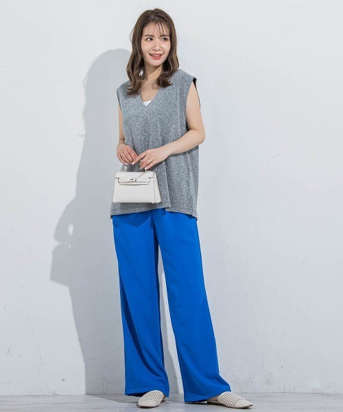 VICKY（ビッキー）の「【セットアップ対応】ラメVタンクトップ≪手洗い可能≫（タンクトップ・レディース・ブラック/シルバー系その他・M）」の17枚目の写真