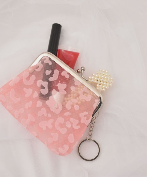 Mayree（メイリー）の「【float】ハートドット柄/レオパード柄 がま口ポーチ/小物入れ【メッシュ素材】（ポーチ・レディース・ブラック系2/ブラック系1・FREE）」の10枚目の写真