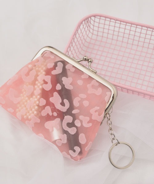 Mayree（メイリー）の「【float】ハートドット柄/レオパード柄 がま口ポーチ/小物入れ【メッシュ素材】（ポーチ・レディース・ブラック系2/ブラック系1・FREE）」の12枚目の写真