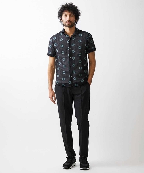 MICHEL KLEIN HOMME (ミッシェルクランオム)の「総柄シアー半袖シャツ(シャツ/ブラウス・メンズ・ブラック/カーキ・MEDIUM/LARGE/X-LARGE)」の6枚目の写真