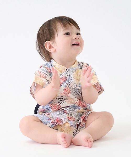 petit main(プティマイン)の「boysアソートbaby甚平(浴衣・キッズ・アイボリー/ネイビー/マルチ・70cm/80cm)」の3枚目の写真