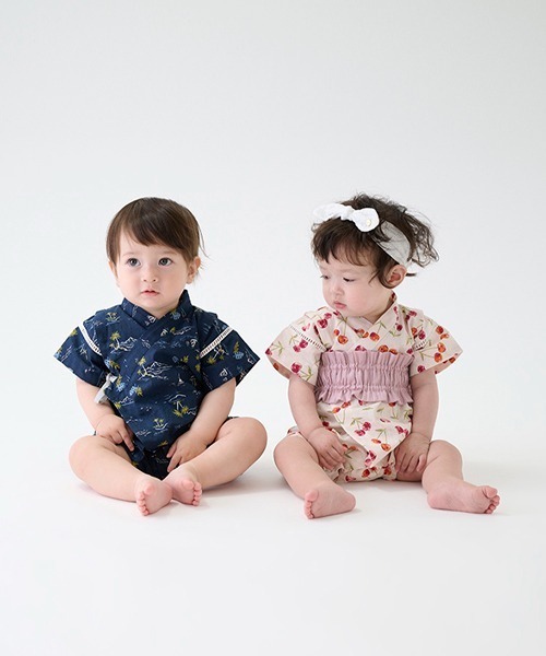 petit main(プティマイン)の「boysアソートbaby甚平(浴衣・キッズ・アイボリー/ネイビー/マルチ・70cm/80cm)」の6枚目の写真