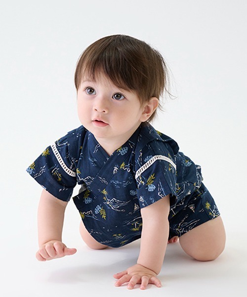 petit main(プティマイン)の「boysアソートbaby甚平(浴衣・キッズ・アイボリー/ネイビー/マルチ・70cm/80cm)」の5枚目の写真
