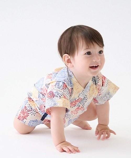 petit main(プティマイン)の「boysアソートbaby甚平(浴衣・キッズ・アイボリー/ネイビー/マルチ・70cm/80cm)」の8枚目の写真