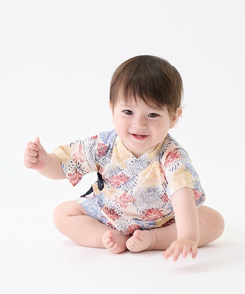 petit main(プティマイン)の「boysアソートbaby甚平(浴衣・キッズ・アイボリー/ネイビー/マルチ・70cm/80cm)」の7枚目の写真