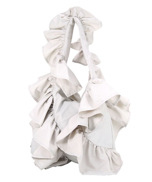 T・S・L（ティーエスエル）の「【T・S・L】フリルデザイン ワンショルダーバッグ / 1241-446-1（ショルダーバッグ・レディース・グレイッシュベージュ/ブラック/ブルー・FREE）」の2枚目の写真