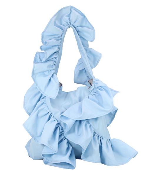 T・S・L（ティーエスエル）の「【T・S・L】フリルデザイン ワンショルダーバッグ / 1241-446-1（ショルダーバッグ・レディース・グレイッシュベージュ/ブラック/ブルー・FREE）」の3枚目の写真