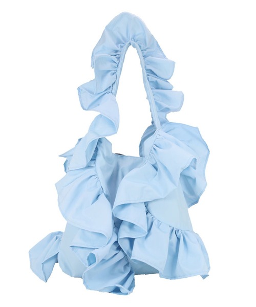 T・S・L（ティーエスエル）の「【T・S・L】フリルデザイン ワンショルダーバッグ / 1241-446-1（ショルダーバッグ・レディース・グレイッシュベージュ/ブラック/ブルー・FREE）」の5枚目の写真