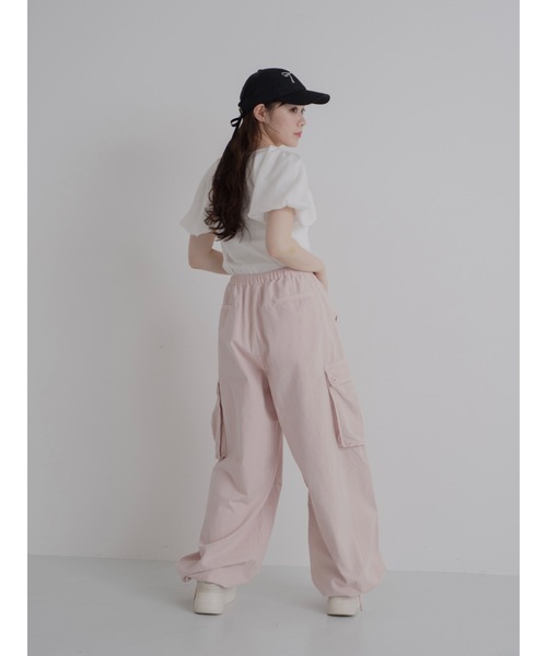 JUMELLE(ジュメロ)の「wide workpants【低身長~高身長】(カーゴパンツ・レディース・ピンク/ホワイト・FREE)」の11枚目の写真