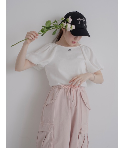 JUMELLE(ジュメロ)の「wide workpants【低身長~高身長】(カーゴパンツ・レディース・ピンク/ホワイト・FREE)」の9枚目の写真