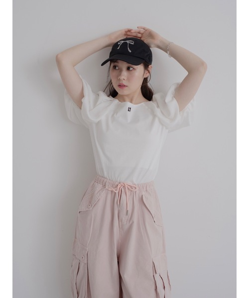 JUMELLE(ジュメロ)の「wide workpants【低身長~高身長】(カーゴパンツ・レディース・ピンク/ホワイト・FREE)」の7枚目の写真