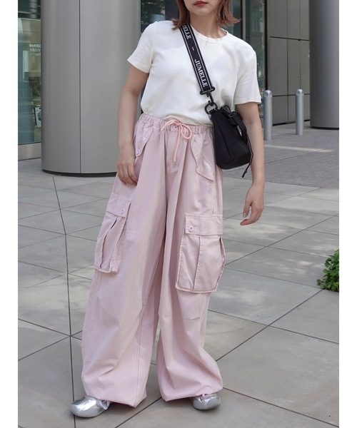 JUMELLE(ジュメロ)の「wide workpants【低身長~高身長】(カーゴパンツ・レディース・ピンク/ホワイト・FREE)」の21枚目の写真