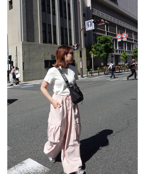 JUMELLE(ジュメロ)の「wide workpants【低身長~高身長】(カーゴパンツ・レディース・ピンク/ホワイト・FREE)」の19枚目の写真