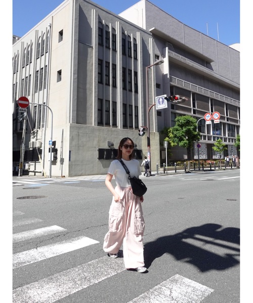 JUMELLE(ジュメロ)の「wide workpants【低身長~高身長】(カーゴパンツ・レディース・ピンク/ホワイト・FREE)」の17枚目の写真