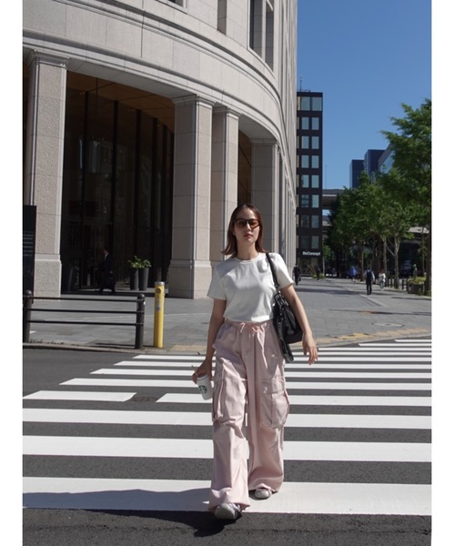 JUMELLE(ジュメロ)の「wide workpants【低身長~高身長】(カーゴパンツ・レディース・ピンク/ホワイト・FREE)」の15枚目の写真