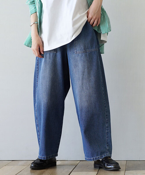 ウエストボタン ワークデニムパンツ（デニムパンツ）｜e-zakkamania stores（イーザッカマニアストアーズ）