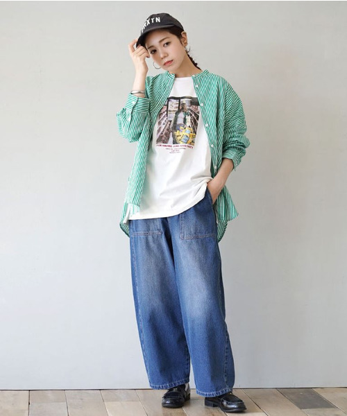 ウエストボタン ワークデニムパンツ（デニムパンツ）｜e-zakkamania stores（イーザッカマニアストアーズ）