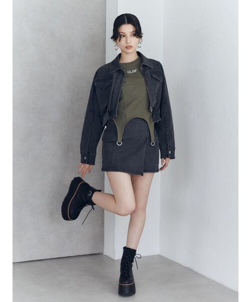 MURUA（ムルーア）の「【SET UP対応】ラップ風ミニスカート（スカート・レディース・オレンジ/ブルー/ブラック・1/2）」の14枚目の写真