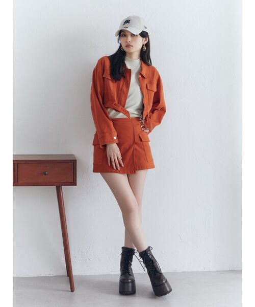 MURUA（ムルーア）の「【SET UP対応】ラップ風ミニスカート（スカート・レディース・オレンジ/ブルー/ブラック・1/2）」の20枚目の写真