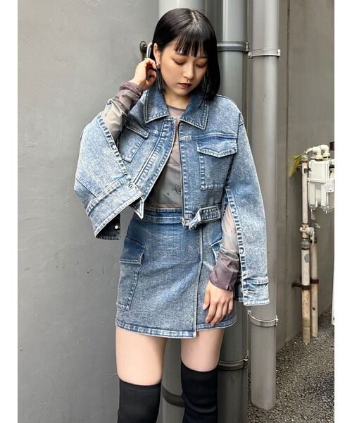 murua クロップドGジャンラップ風味ミニスカート