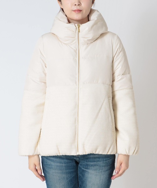 Jines（ジネス）の「ツィード×タフタ ダウンジャケット（ダウンジャケット/コート・レディース・ホワイト/ブラック・38）」の5枚目の写真