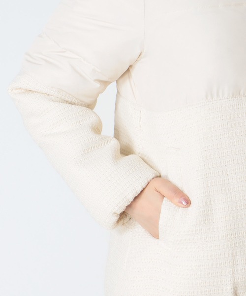 Jines（ジネス）の「ツィード×タフタ ダウンジャケット（ダウンジャケット/コート・レディース・ホワイト/ブラック・38）」の10枚目の写真