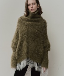 MIXフェザーヤーンボリュームタートルニット