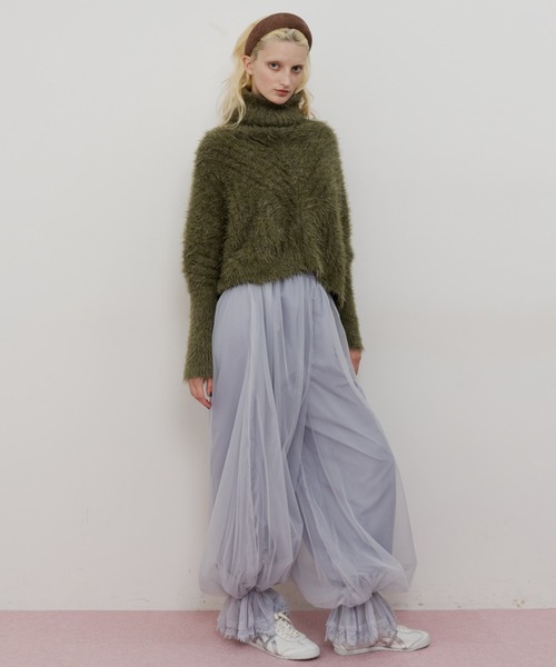 セール】MIXフェザーヤーンボリュームタートルニット（ニット/セーター