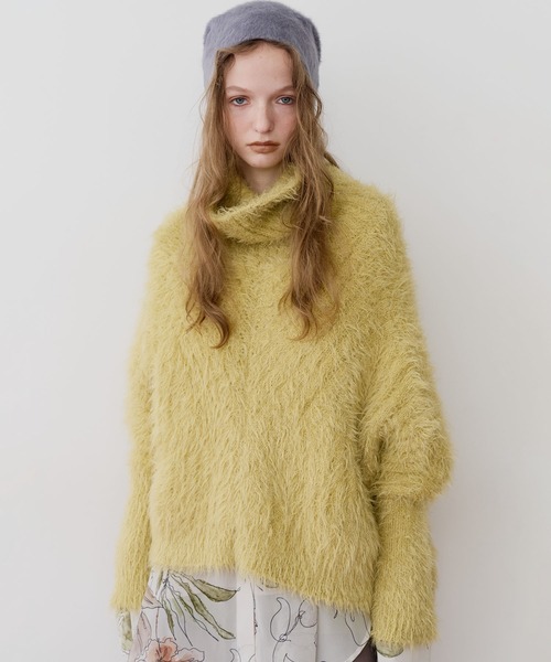 セール】MIXフェザーヤーンボリュームタートルニット（ニット/セーター