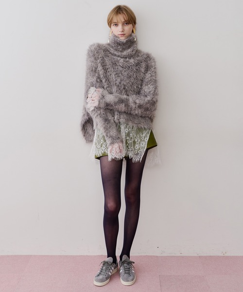 セール】MIXフェザーヤーンボリュームタートルニット（ニット/セーター