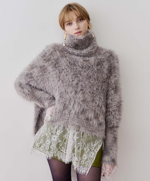 MIXフェザーヤーンボリュームタートルニット（ニット/セーター）｜LA