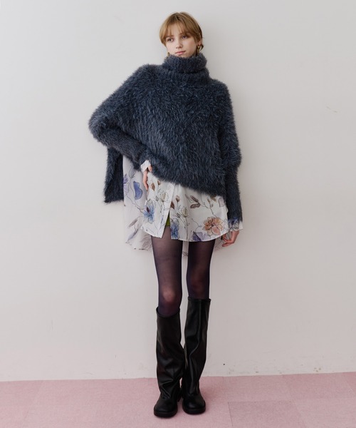 セール】MIXフェザーヤーンボリュームタートルニット（ニット/セーター