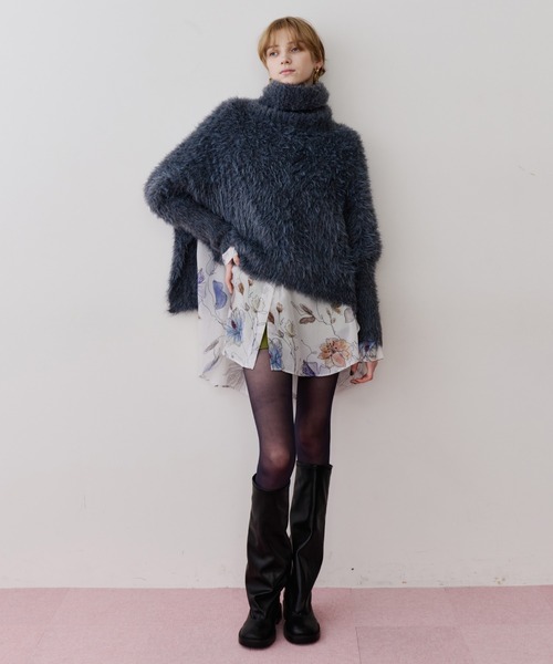 セール】MIXフェザーヤーンボリュームタートルニット（ニット/セーター