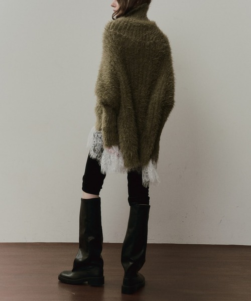 ✨即購入OK✨【新品】ラベルエチュード　フェザーヤーンボリュームタートルニット セール】MIXフェザーヤーンボリュームタートルニット（ニット/セーター