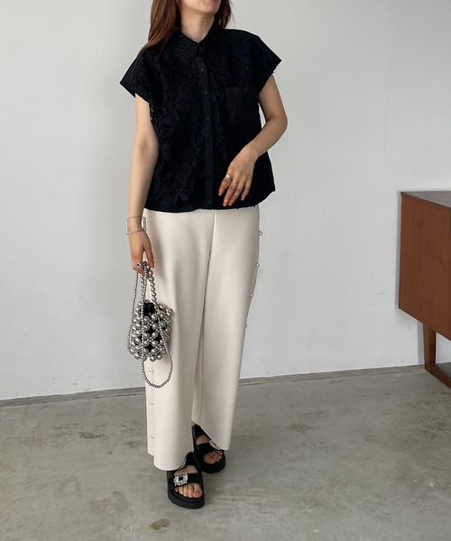 antic rag(アンティックラグ)の「レース切り替えシャツブラウス(シャツ/ブラウス・レディース・ホワイト/ブルー/ブラック・FREE)」の18枚目の写真