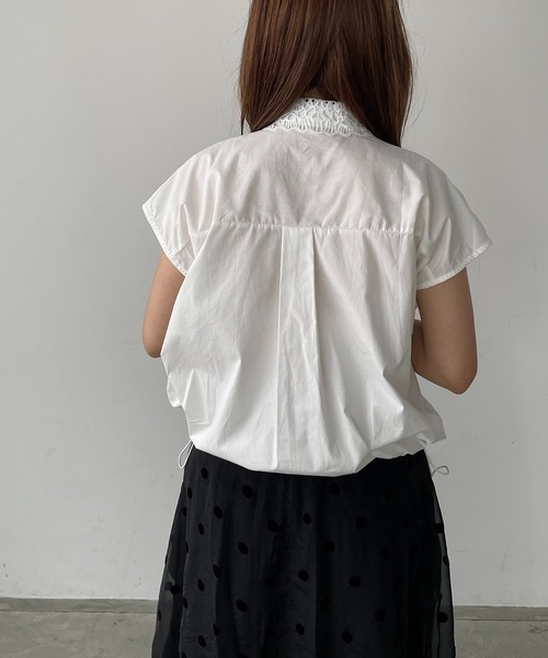 antic rag(アンティックラグ)の「レース切り替えシャツブラウス(シャツ/ブラウス・レディース・ホワイト/ブルー/ブラック・FREE)」の9枚目の写真