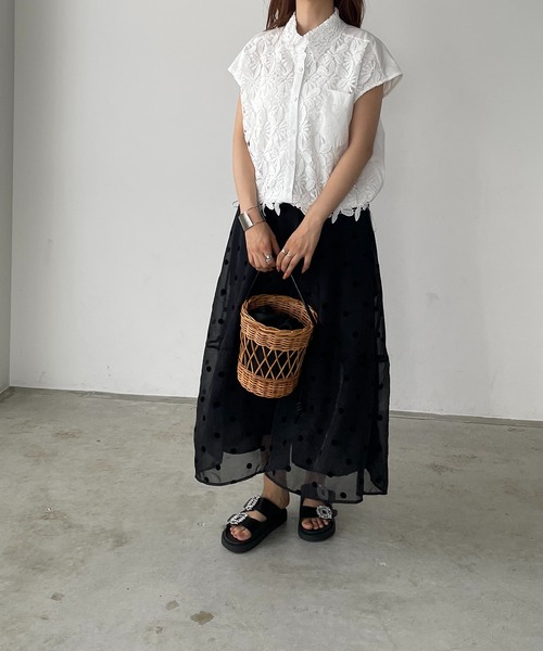 antic rag(アンティックラグ)の「レース切り替えシャツブラウス(シャツ/ブラウス・レディース・ホワイト/ブルー/ブラック・FREE)」の10枚目の写真