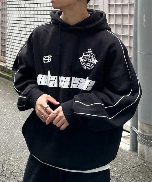 ADAMASTE(アダマスト)の「big silhouette piping game parker - ビッグシルエットパイピングゲームパーカー(パーカー・メンズ・ブラック/グレー・MEDIUM/LARGE)」の11枚目の写真