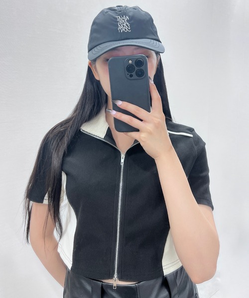 Figments(フィグメンツ)の「SSバイカラートラックジャケット(ジャージ・レディース・ブラウン/オフホワイト・FREE)」の4枚目の写真