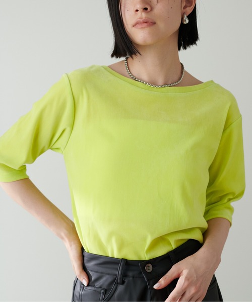 LARUTA(ラルータ)の「【LARUTA】ベロアチュール半袖プルオーバー(Tシャツ/カットソー・レディース・グリーン系その他/ブラック/アイボリー/チャコールグレー・FREE)」の21枚目の写真