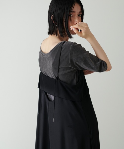 LARUTA(ラルータ)の「【LARUTA】ベロアチュール半袖プルオーバー(Tシャツ/カットソー・レディース・グリーン系その他/ブラック/アイボリー/チャコールグレー・FREE)」の19枚目の写真
