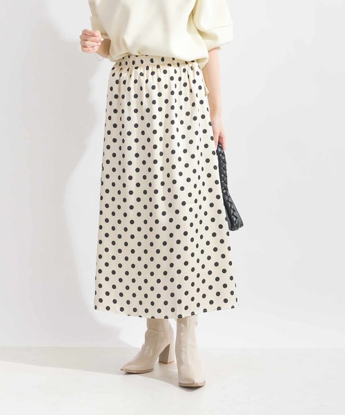 Lo-Fi（ローファイ）の「ドットプリントAラインスカート（スカート・レディース・ブラック/ベージュ・M）」の3枚目の写真