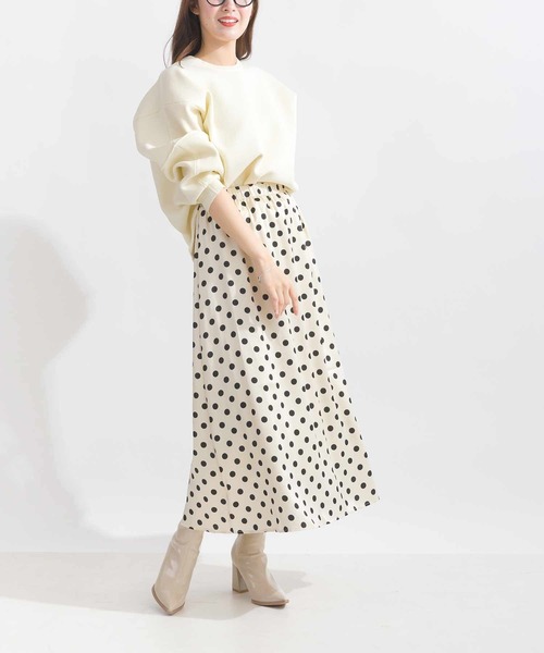 Lo-Fi（ローファイ）の「ドットプリントAラインスカート（スカート・レディース・ブラック/ベージュ・M）」の7枚目の写真