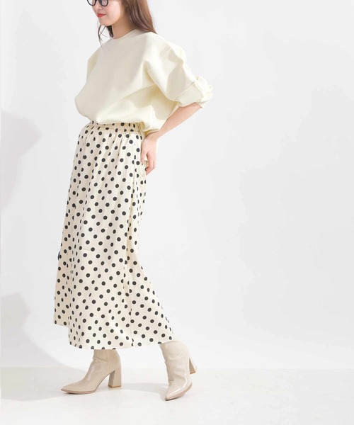 Lo-Fi（ローファイ）の「ドットプリントAラインスカート（スカート・レディース・ブラック/ベージュ・M）」の8枚目の写真