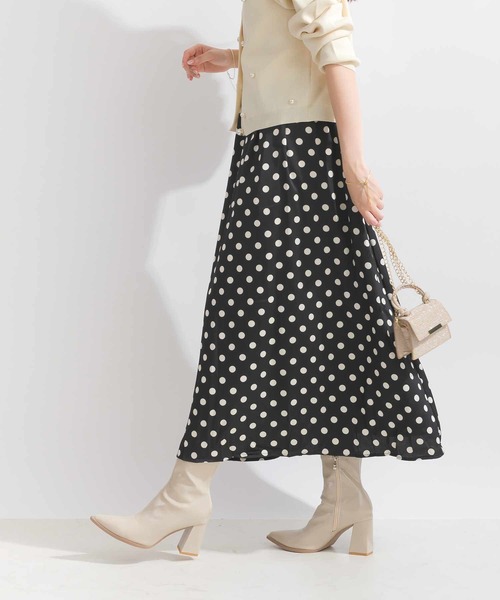 Lo-Fi（ローファイ）の「ドットプリントAラインスカート（スカート・レディース・ブラック/ベージュ・M）」の11枚目の写真